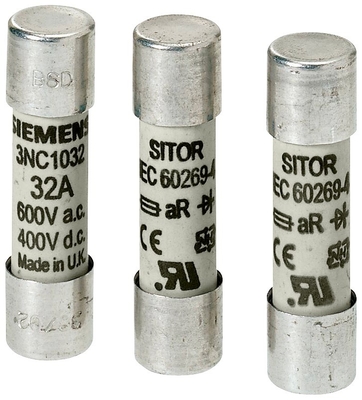 3NC1008 15A 600VAC/700VDC aR 10X38mm SITOR 電源保護用のシリンダ式ファイズリンク
