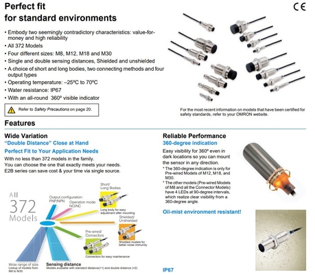 正確なE2B-M12KN05-WZ-B1 2M OMS 精密機械のためのインダクティブ近感センサー
