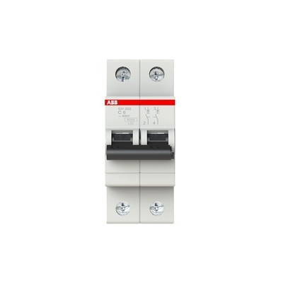 2P MCB SH202-C6 ミニチュア断路器 定電圧 220 C 6 ポール数