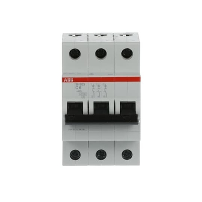 MCB SH203-C6 ミニチュア断路器 3P 6A C 電流6A MCB