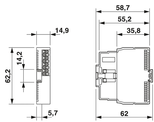 RAXL SE PSDO4/2 2A セキュリティ モジュールは,フェニックス・コンタクトからの IP20 保護レベル