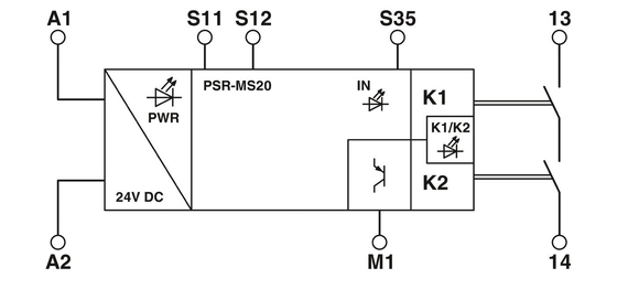 PSR-MS60-2NO-24DC-SC 工場および施設における安全保護のためのコップリングリレー