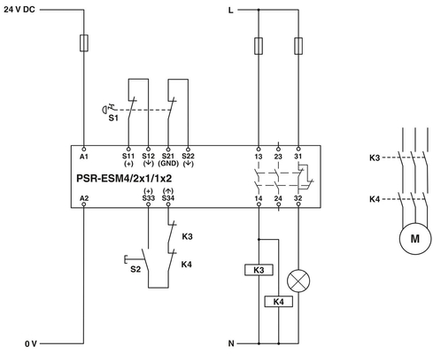 PSR-SCP-24UC/ESM4/3X1/1X2/B 安全シャットダウンとクランプ保護のための安全リレー