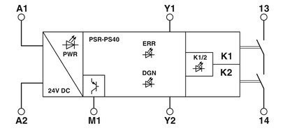 防護用用用で使用するフェニックスコンタクトPSR-PS40-1NO-1DO-24DC-SCコップリングリレー