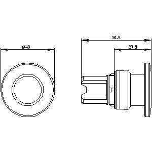 40mm プラスチックのキノコボタンを押す 3SU1000-1BD10-0AA0 SIRIUS ACT