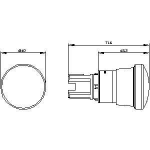 40mm プラスチック SIRIUS ACT キノコ プッシュボタン ライトなし 緊急停止 プッシュ トリガー 動作