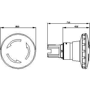 60mm プラスチックSIRIUS ACT 緊急停止用のキノコプッシュボタン 3SU1000-1JB20-0AA0