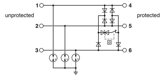 2.5 定数放電電電流 24 V DC TTC-6P-3-24DC-PT-I 超電圧保護器 フェニックスコンタクト