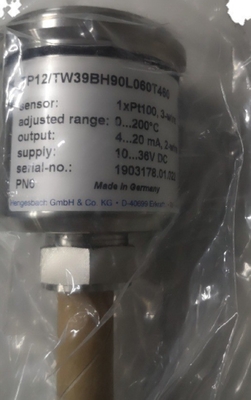 TP12/TW39BH90L060T460 ヘンゲスバッハ スクリューイン抵抗温度計 設定可能なオプション