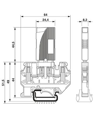 240V AC L-PE / N-PE 定数 VAL-MS-EE-T2-1 1-320 3ポールを持つタイプ2電圧過剰保護装置