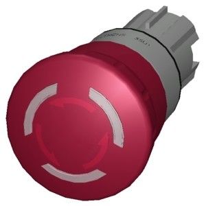 3SU1051-1HB20-0AA0 機械の安全運転のための金属の輝く照明による緊急停止押す