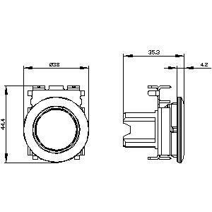 PLC 3SU1060-0JB30-0AA0 挿入式マウント 黄色 SIRIUS ACT プッシュボタンとフラット ボタン