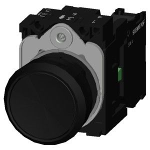 ブラックプラスチック フラットボタン 3SU1100-0AB10-1BA0 瞬間的なスクリュー端末プッシュボタン
