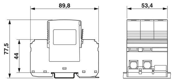 4 ポール 2800189 VAL-MS-T1/T2 335/12.5/3 0 380Vのクラスの1/2 防雷/電圧過剰