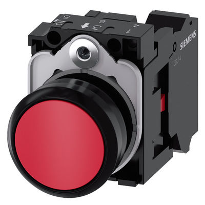 レッド プラスティック フラット ライトのない瞬間のボタン 3SU1100-0AB20-3CA0 コンプリートユニット プッシュボタン