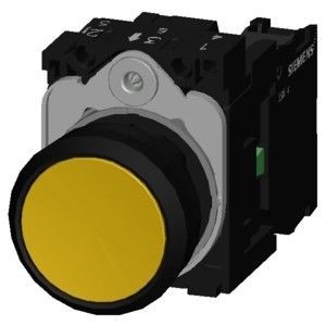 3SU1100-0AB30-1BA0 黄色いプラスチック ライトのないフラット 瞬間的なスクリュー端末プッシュボタン