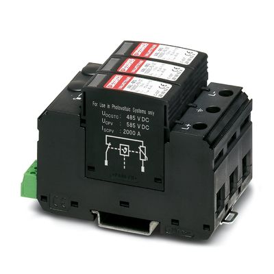 2 極 2800627 VAL-MS 1000DC-PV/2 V-FM 最高性能のための 2 タイプ オーバージェスプロテクター