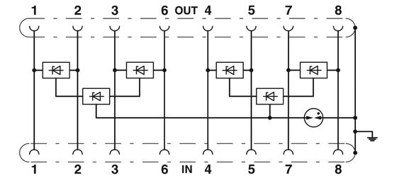 耐久性保護 2800723 D-LAN-CAT.5-FP 超電圧保護 4 極 24V DC 定位電圧