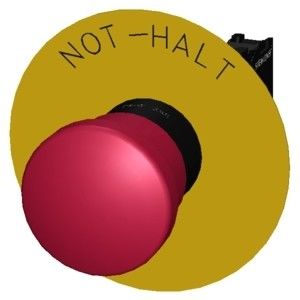 赤いプラスチック式緊急停止ボタンを押す 3SU1100-1HA20-1CH0 SIRIUS ACT コンプリートユニット