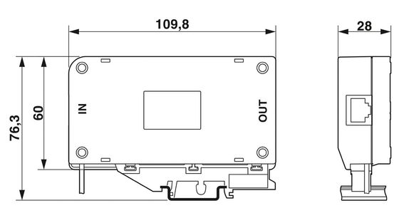 24 V DC 定位電圧 2800763 D-LAN-CAT.5-HC 1 極の電圧過剰保護装置