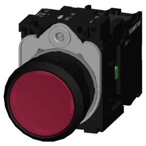 赤 SIRIUS ACT 完全なユニット プッシュボタン プラスチック ライト付き フラット 瞬間の 3SU1102-0AB20-1BA0