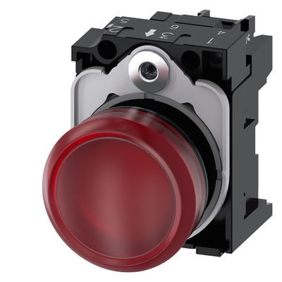 230V AC レッド プラスチック パイロットライト スムーズレンズ フラッシュ 3SU1106-6AA20-1AA0