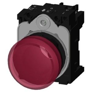 230V AC レッド プラスチック パイロットライト スムーズレンズ フラッシュ 3SU1106-6AA20-1AA0