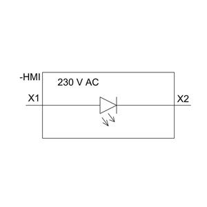 230V AC レッド プラスチック パイロットライト スムーズレンズ フラッシュ 3SU1106-6AA20-1AA0