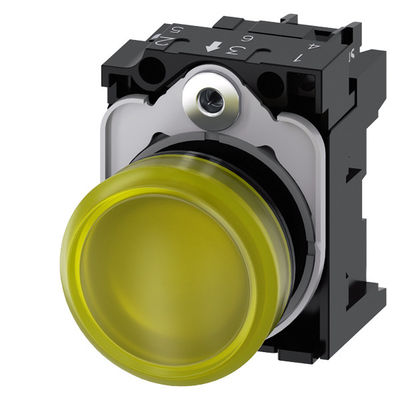 230V AC プラスチック 黄色 SIRIUS ACT パイロットライト スムーズレンズ付きフラッシュ 3SU1106-6AA30-1AA0