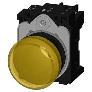 230V AC プラスチック 黄色 SIRIUS ACT パイロットライト スムーズレンズ付きフラッシュ 3SU1106-6AA30-1AA0