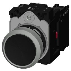 3SU1150-0AB10-1CA0 SIRIUS ACT コンプリート・ユニット ブラック・メタル 輝くフラット・ボタン