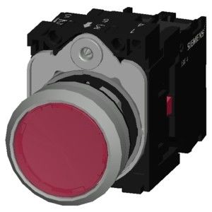 3SU1152-0AB20-1CA0 シリウス ACT 向け メタルの輝く照明の平らなボタン 赤色のプッシュボタン