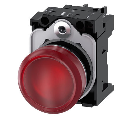 スムーズレンズ フラッシュ レッド メタル 輝く照明 パイロットライト 230V AC SIRIUS ACT コンプリートユニット
