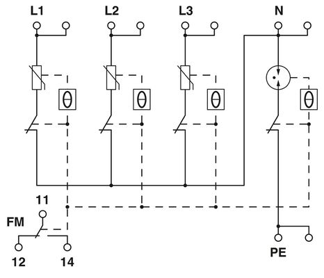 VAL-ME 2801559 385/100-3S-FM 2 型 2 極の電圧過剰保護装置 5-250V AC 125V AC UL