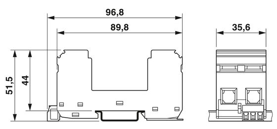 VAL-MS/2 0-BE/FM 超電圧保護ベース 5V AC... 250V AC 電気保護