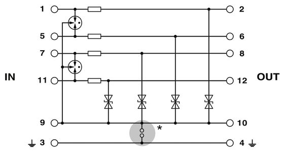 PT 4X1-24DC-ST 超電圧保護プラグ 4ポール 24V DC 保護システム