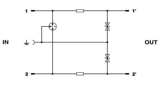 先進技術 2838542 CTM 2X1- 60DC 超電圧保護プラグ 1ポールと60V DC