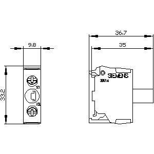 PLC 3SU1401-2BB50-1AA0 シリウス ACT LED モジュール ベース・マウントとスクリュー・ターミナル・Easy