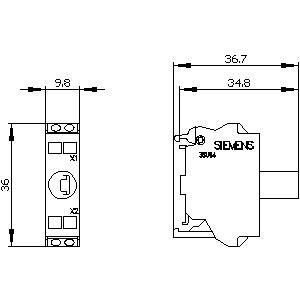 ベース・マウント PLC 3SU1401-2BB60-3AA0 スプリング・ロード・ターミナル付きのSIRIUS ACT LEDモジュール