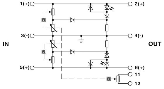 2 ポール・オーバージェット・プロテクター PT 2X1VA-230AC-ST 2839198 230 V AC 需要のためのプラグ