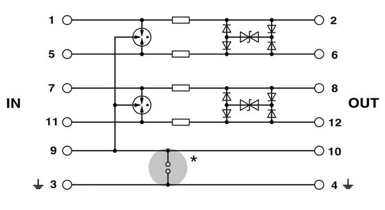 24 V DC PT 2X2-HF-24 超電圧保護プラグ 4 ポール 効果的な保護のための設計