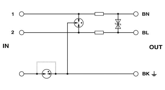 24V DC電波保護 2880668 S-PT-1X2 3極電波保護機能