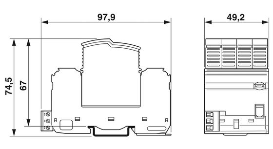 1 ポール 2905340 VAL-SEC-T2-3S-350-FM 5V AC から 250V AC と 125V DC の 2 型 オーバージェスプローカー