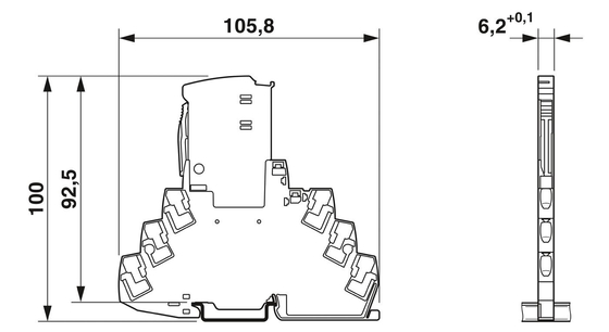 2ポール TTC-6P-3-HF-F-M-24DC-PT-I 24V DC 超電圧保護装置の超電圧保護装置
