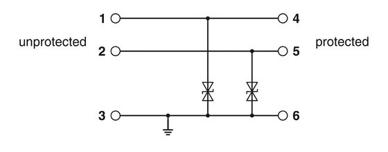 TTC-6-2XTVSD-24DC-PT 2極電波保護装置 2極電波と24V直流電圧