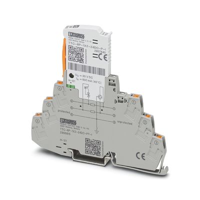 24V DC 2ポール TTC-6P-1X2-24DC-PT-I 産業用電圧電圧保護装置