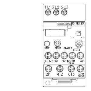 密封されたPLC3RU6116-1FB1 超負荷リレー モーター保護 11...16 A サイズ S00 10級