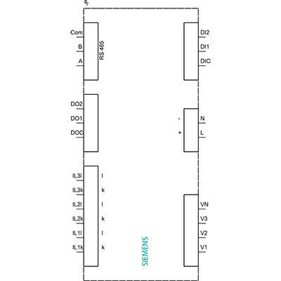 パネルメーター用の標準表示型電源モニタリング装置 7KM3120-1BA01-1EA0