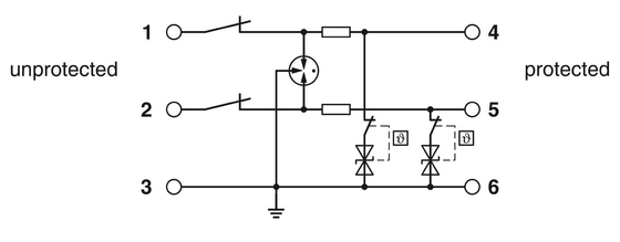 TTC-6-3-HF-M-12DC-PT-I フェニックス コンタクト オーバージェード 保護 2 極 12 V DC 定位電圧