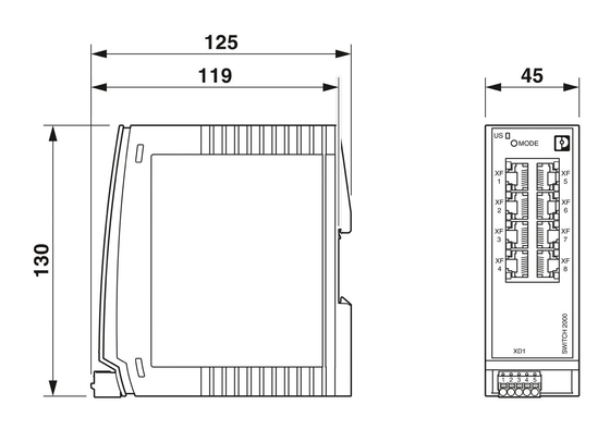 2702666 FL SWITCH 2108 IP65 保護レベルを持つ産業用イーサネットスイッチ
